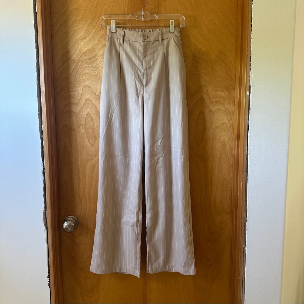 H&M Light Beige Pinstripe Pants